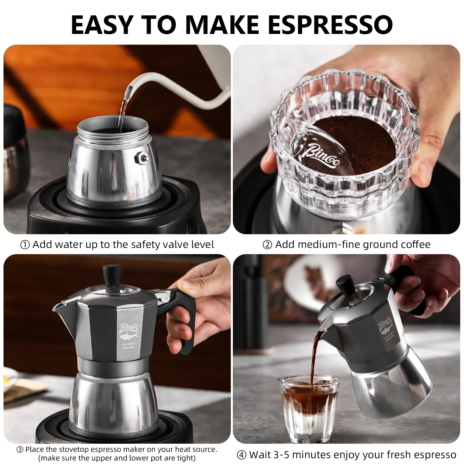 Cafetière Moka Bincoo à double - Coffee Equipment Set avis et prix